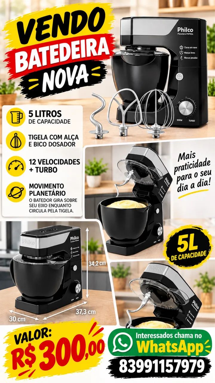 Batedeira Philco nova