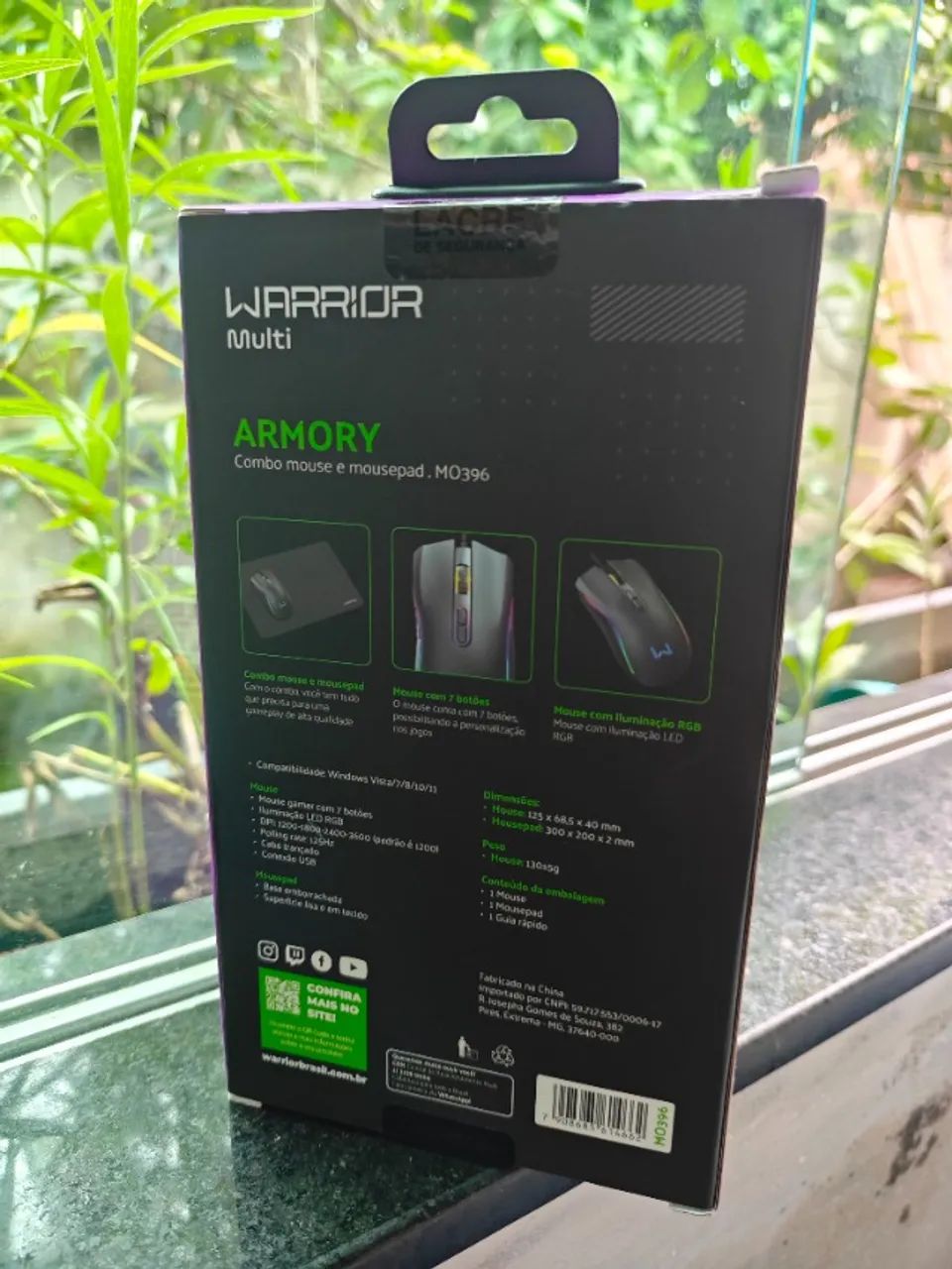 Kit Mouse E Mousepad Gamer Multi Warrior Armory Preto - Foto 6