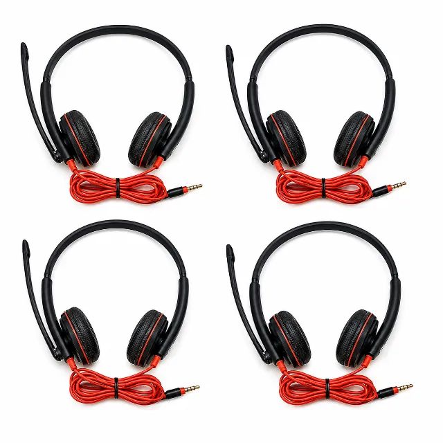 Headset Plantronics Poly Blackwire C3225T - Kit com 4 Unidades