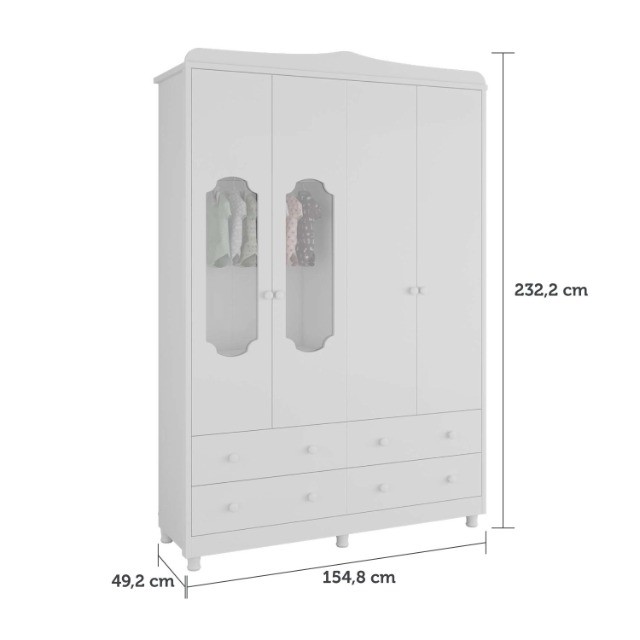 Roupeiro Infantil Noah Peroba 100% MDF - ( Promoção )  - Foto 4