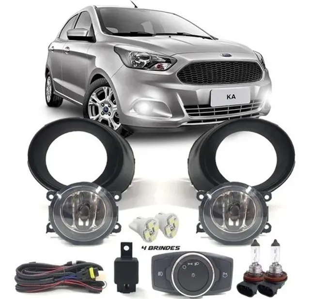 Kit Farol De Milha Ford Ka 2015/ Botão Mod Orig