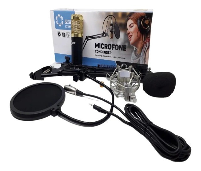 Microfone Condensador Profissional BM800 + Braço Articulado - Foto 2