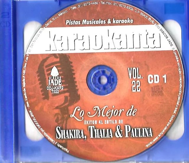 CD-karaoke: Lo mejor de éxitos de Shakira, Thalia & Paulina (importado) - Foto 2