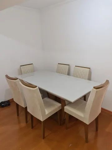 Conjunto Sala de Jantar Mesa e 6 Cadeiras Kate Espresso Móveis