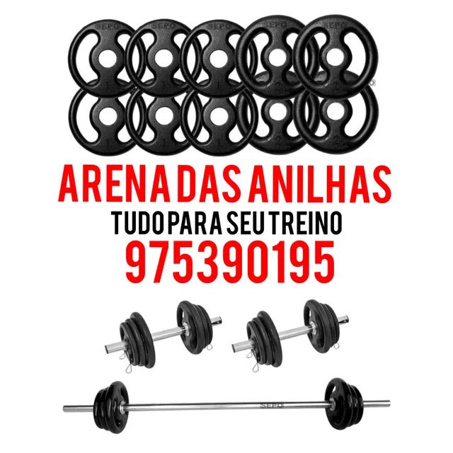 Anilhas barra halter colchonete 