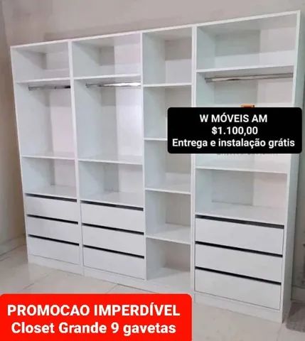 Closet grande 9 gavetas MDF 
