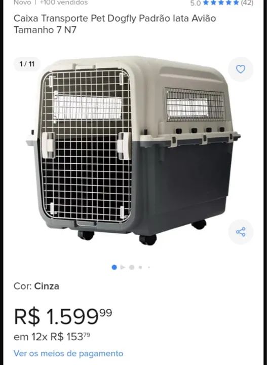 DUAS CAIXAsS DE TRANSPORTE PETDOGFLY AVIÃO