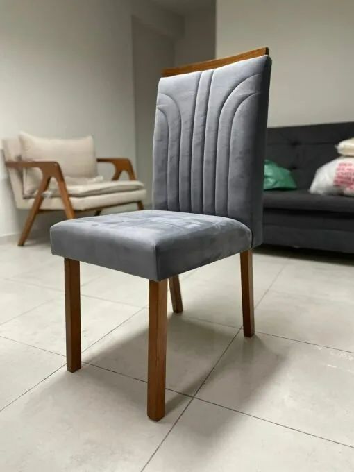 Pronta entrega!! Kit 2 Cadeiras Veneza Veludo Grafite - Foto 2