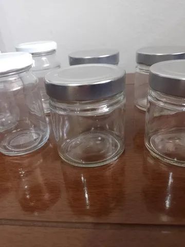 lote com 7 potinhos de vidro vazios para artesanato - Foto 4