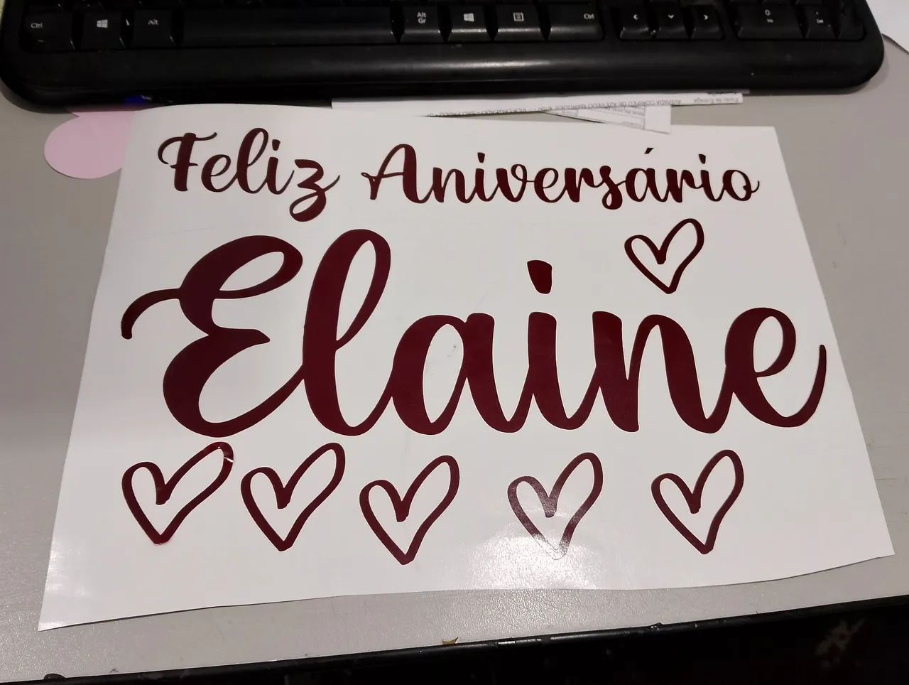 Adesivo de vinil para balão, taças, copos, óculos...