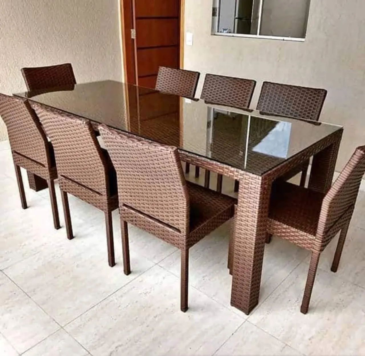 Conjunto de Mesa e Cadeiras de Wicker para Jardim - Foto 4