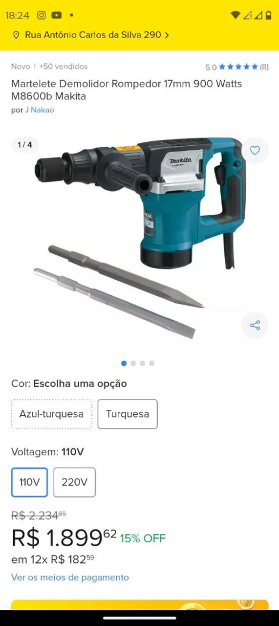 Martelo Rompedor de Concreto Makita M8600b 900W - Foto 4
