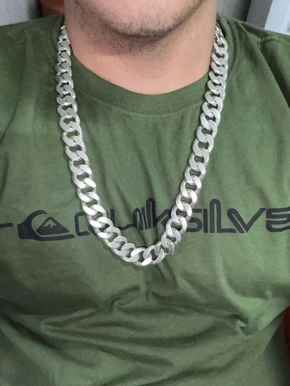 Corrente de prata grossa estilo Miami Cuban