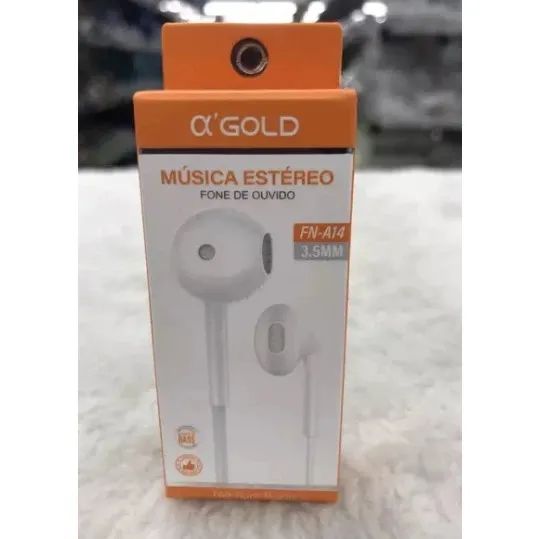 Fone de Ouvido com Fio - A'Gold Branco - Foto 4