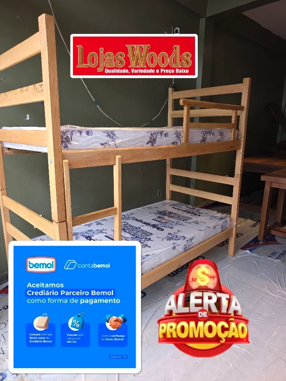 Beliche  Madeira Maciça- Compre Aqui CREDIÁRIO Parceiro BEMOL 