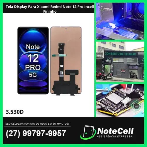 Tela Display Para Xiaomi Redmi Note 12 Pro Incell Fininho- Instalação Expressa Em 30 M!