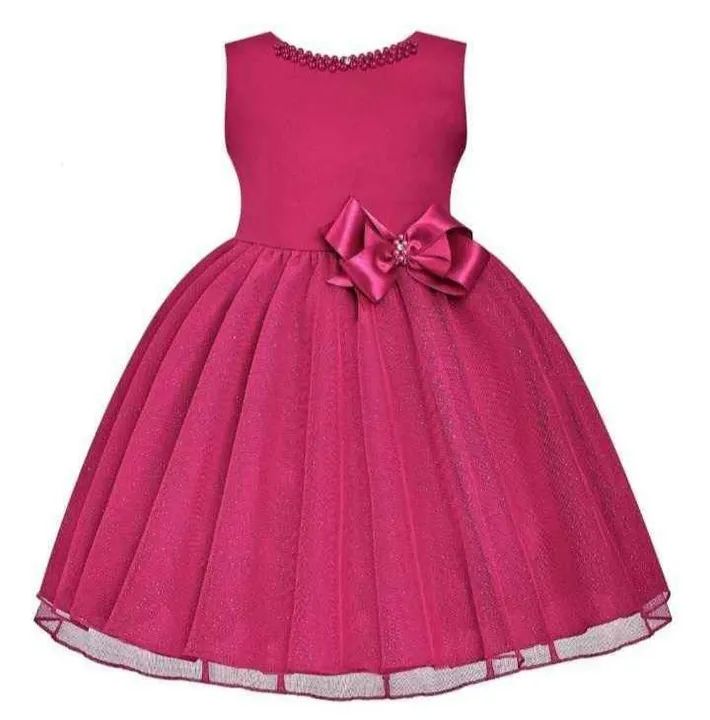 Vestido de Festa Infantil Rosa com Laço