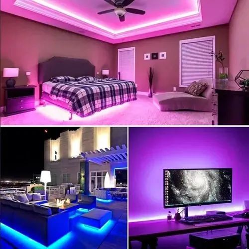 Fita de Led RGB 3528 Colorida 5m + Controle + Fonte 300 Led Decoração - Foto 3