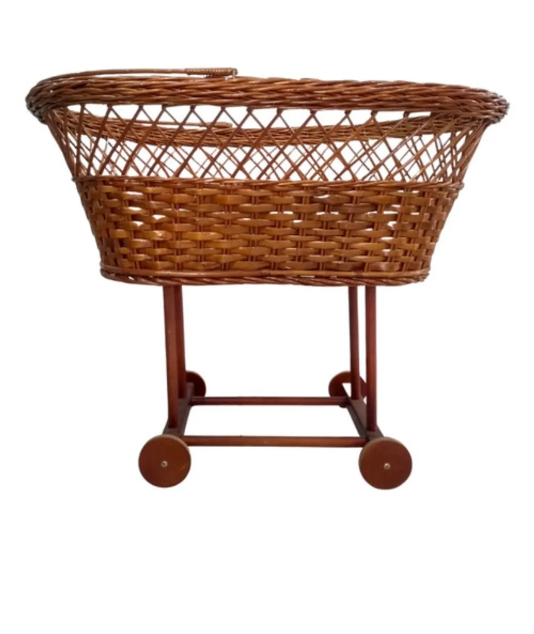 Berço Cesta de Vime com Rodinha