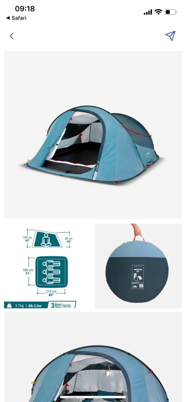 Barraca de Camping Quechua 2-3 Pessoas - Foto 3