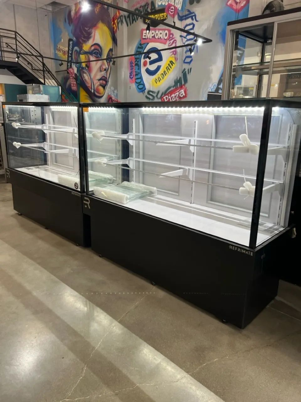 Balcao vitrine padaria neutra e refrigerada 1.45m (cada) - pronta entrega 