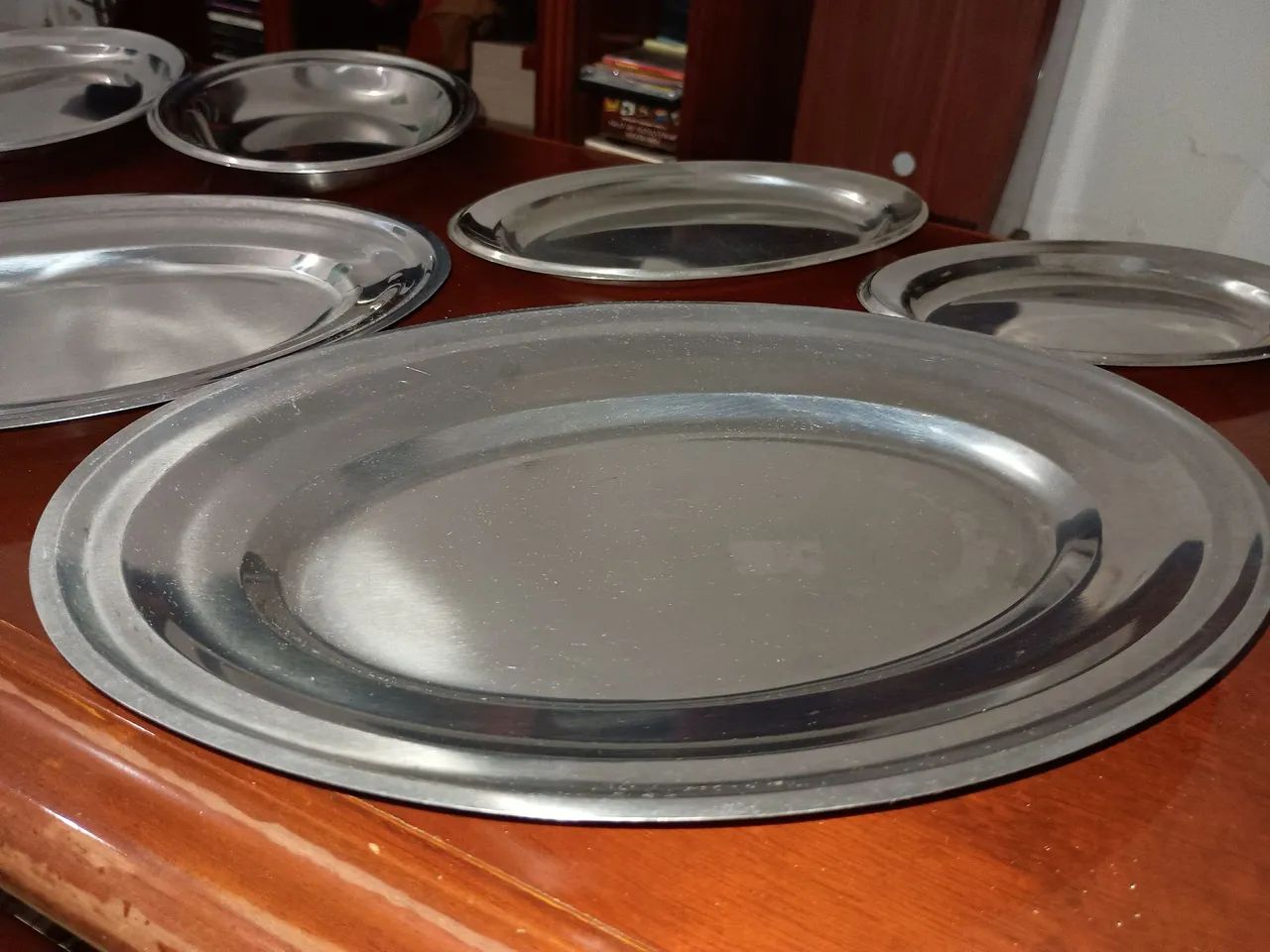 Conjunto de travessas de aço inox ovais - Foto 5