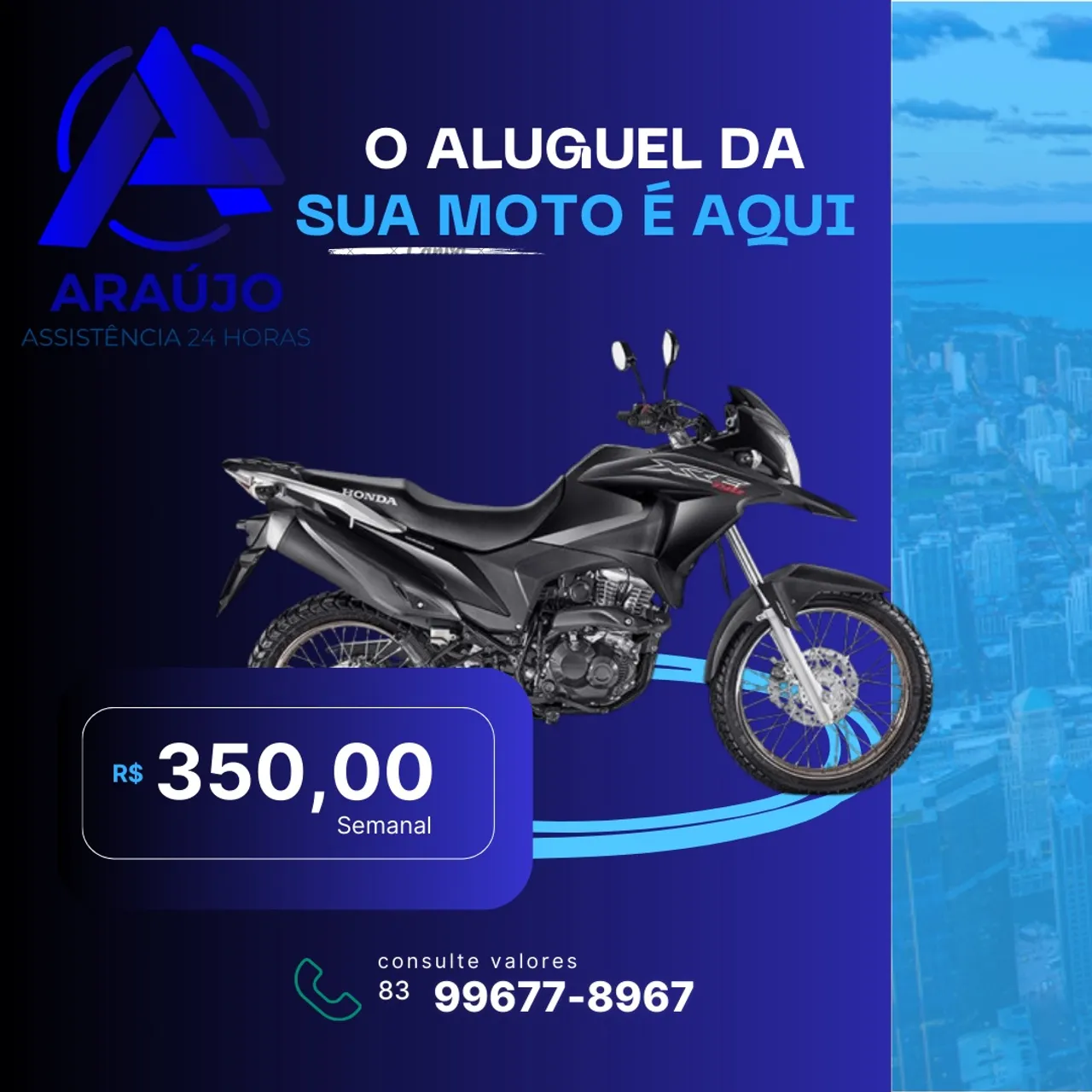 LOCAÇÃO DE MOTOS - XRE 190