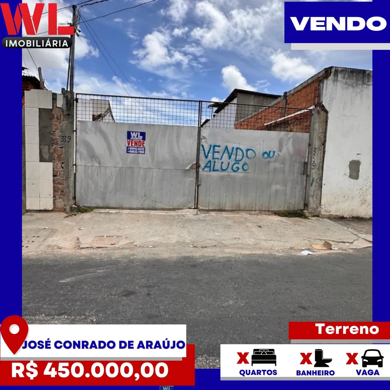 Vendo - Terreno no bairro José Conrado de Araújo 
