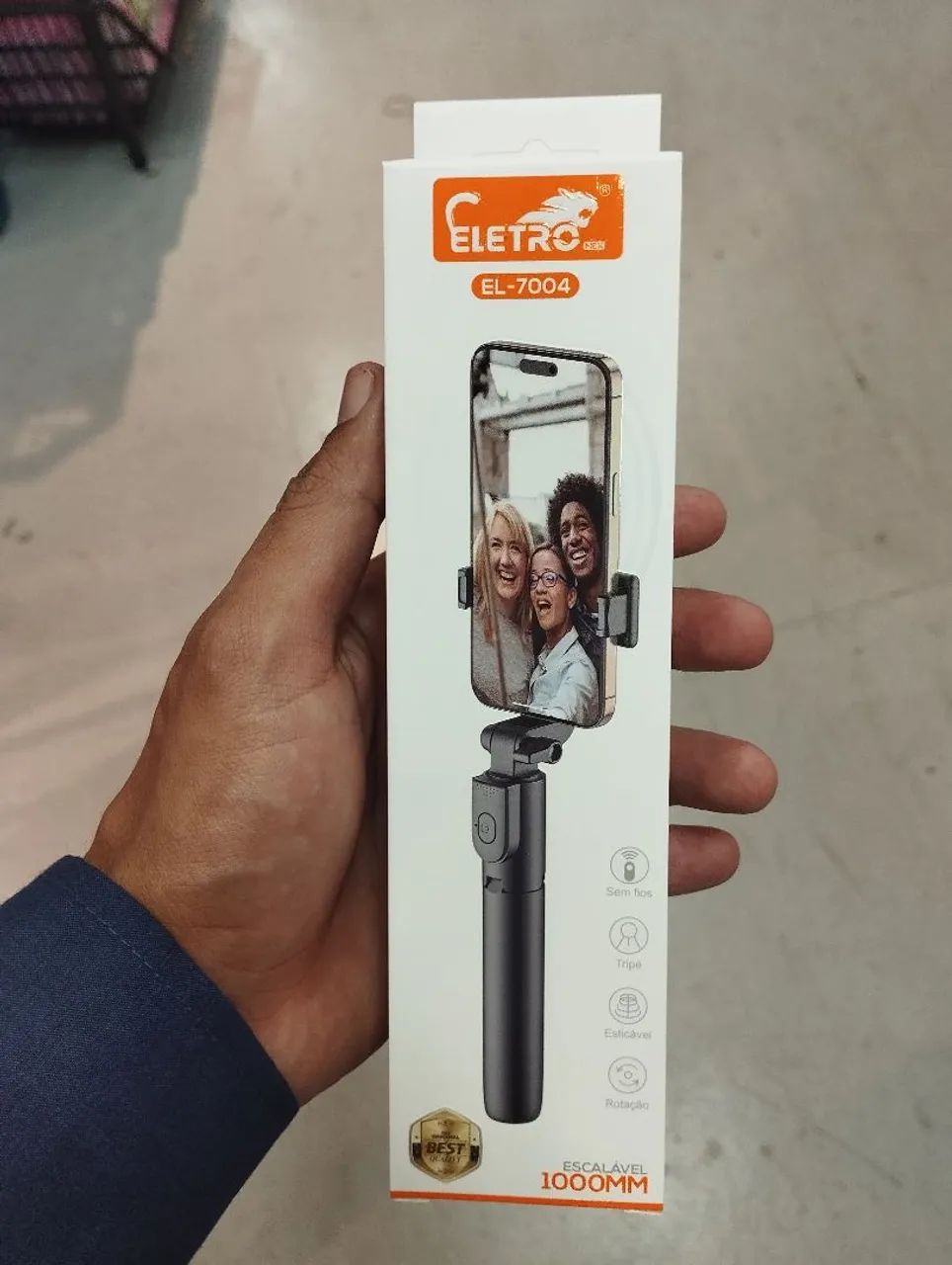Bastão de Selfie 1 metro para celular EL 7004 - Foto 2