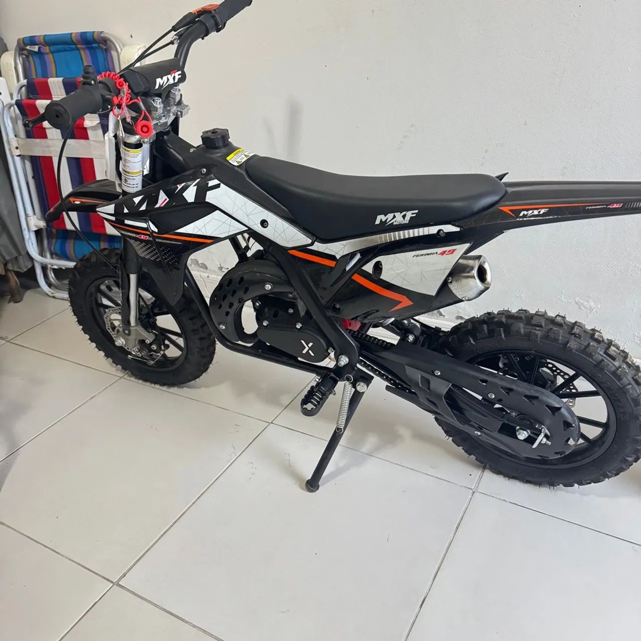 Motinha Trilha Infantil Motor 49cc Gasolina Original Mxf - Foto 3