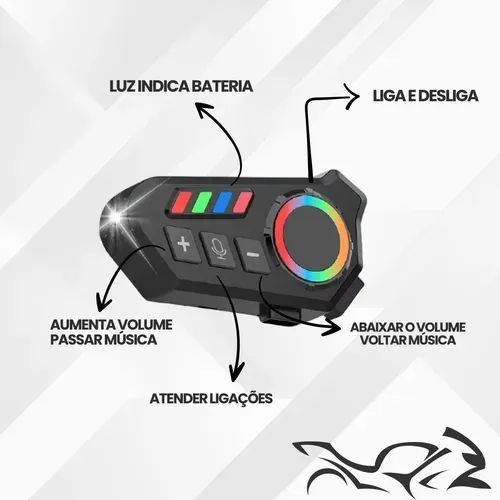 Fone De Ouvido Para Capacete Bluetooth Headset  Sem Fio - Foto 3