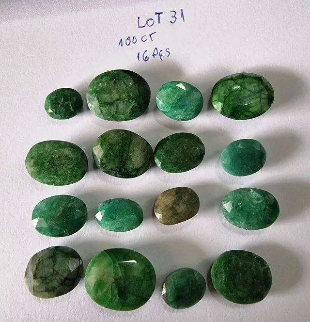 lote de esmeraldas ovais 16 unidades com 100cts  - Foto 3