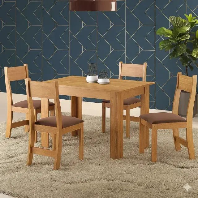 Mesa de Jantar nova em estoque com a cor bombom 