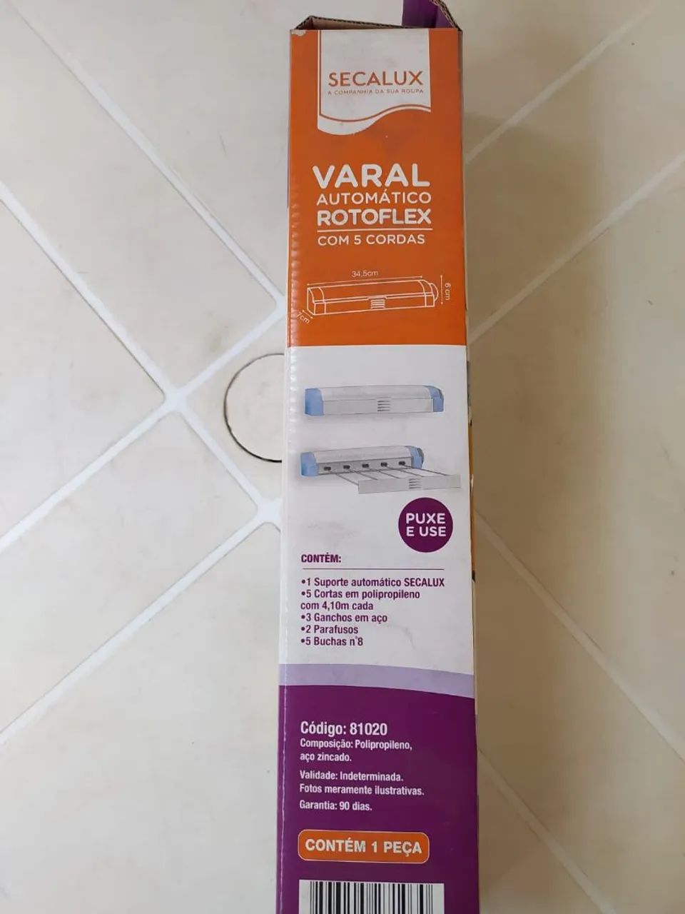 Varal Automático Rotoflex Secalux - 5 Cordas  20,5 metros