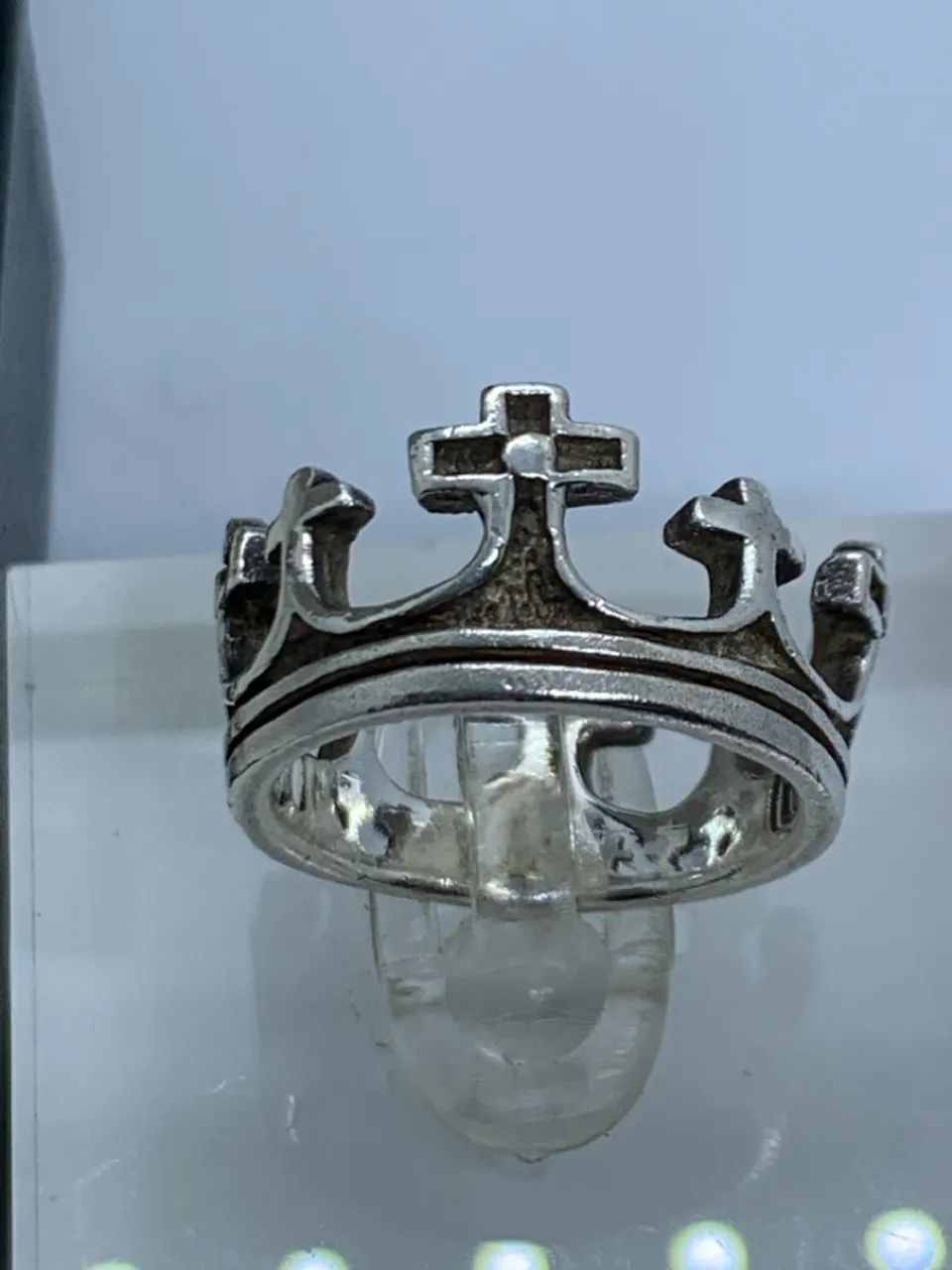Anel de prata 925 com coroa tamanho 10