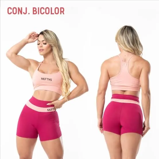 Conjunto de Top e Short Bicolore - Fitness