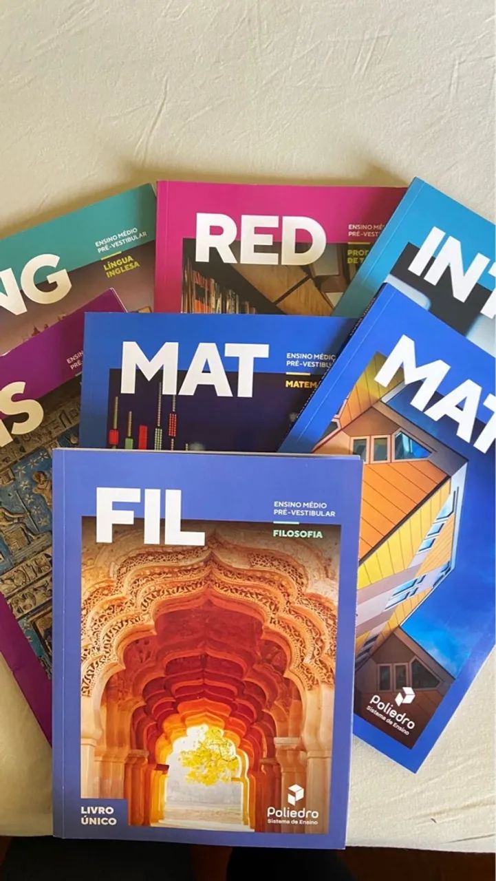 Livros Pré-Vestibular Poliedro 2025 kit 1,2e 3