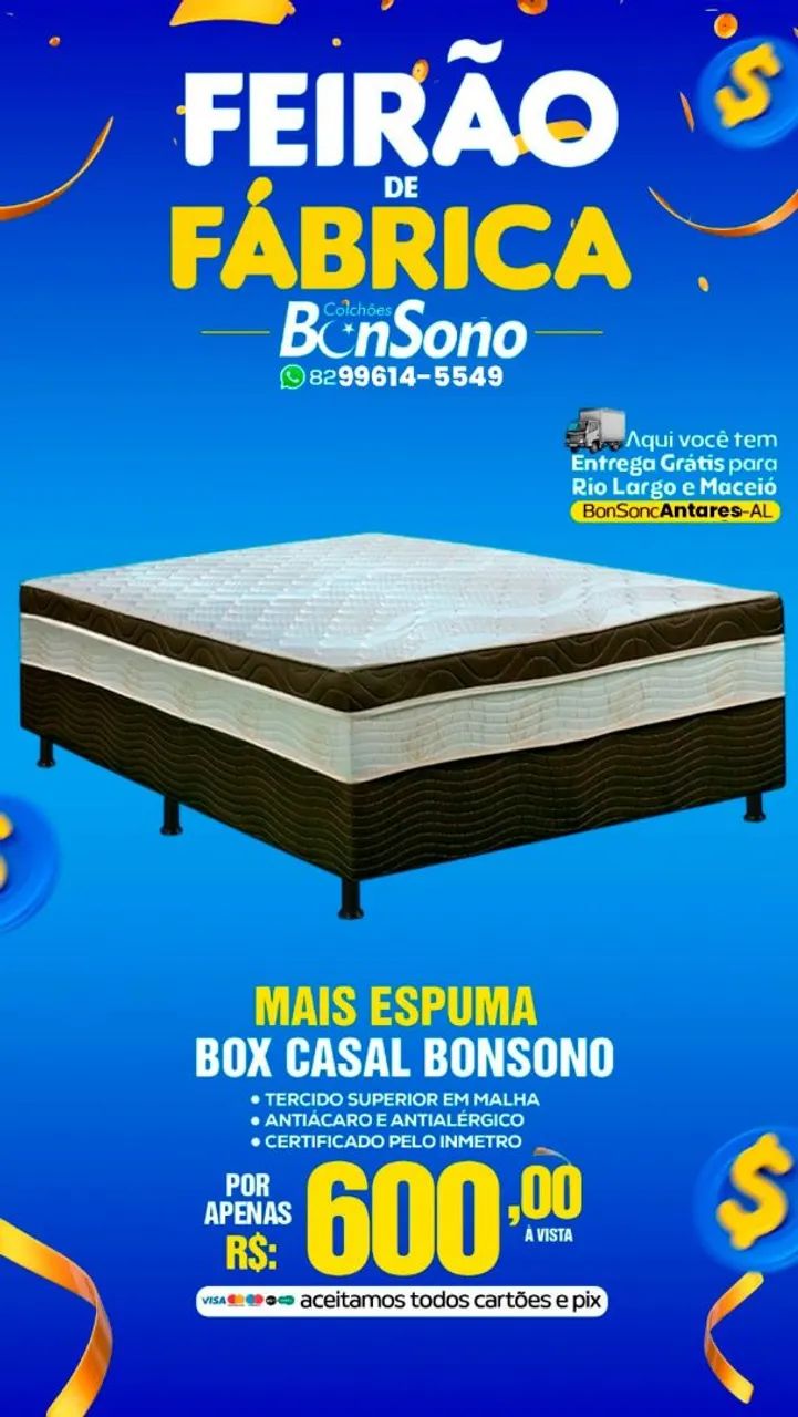 Cama Box Casal Bonsono - Unibox Stand - Apenas R$ 450,00 - Foto 3