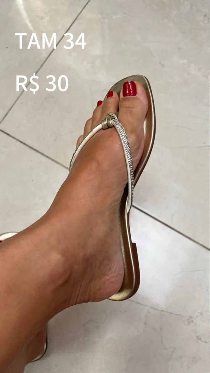 Sandália Feminina Dourada Tamanho 34