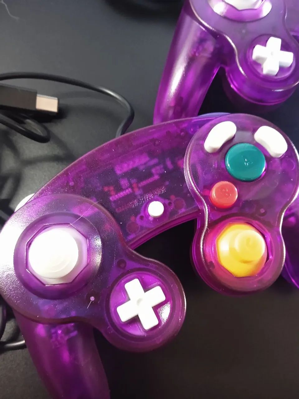 2 Controles GameCube Nintendo RoxoTransparentes - Foto 4