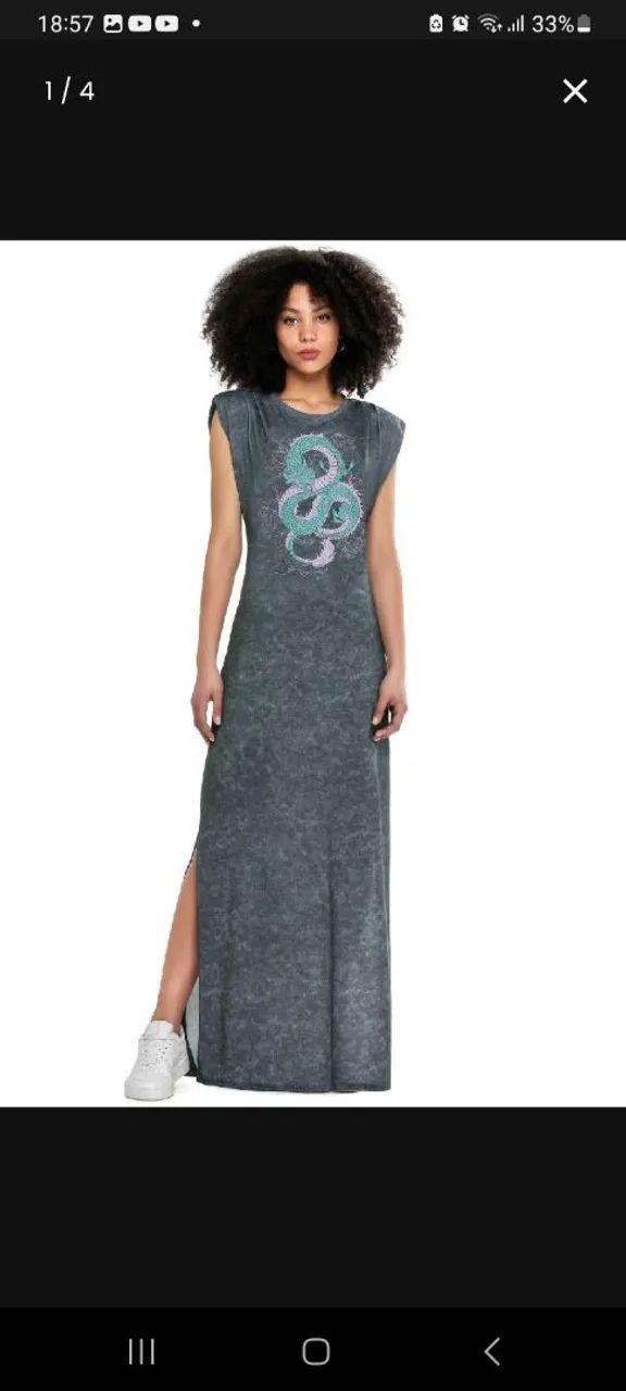 Vestido Estampado Dragão