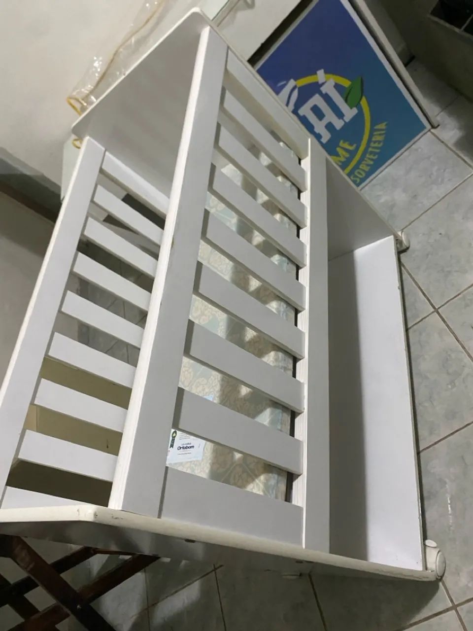 Mini Berço Branco com Grade64298914354946120