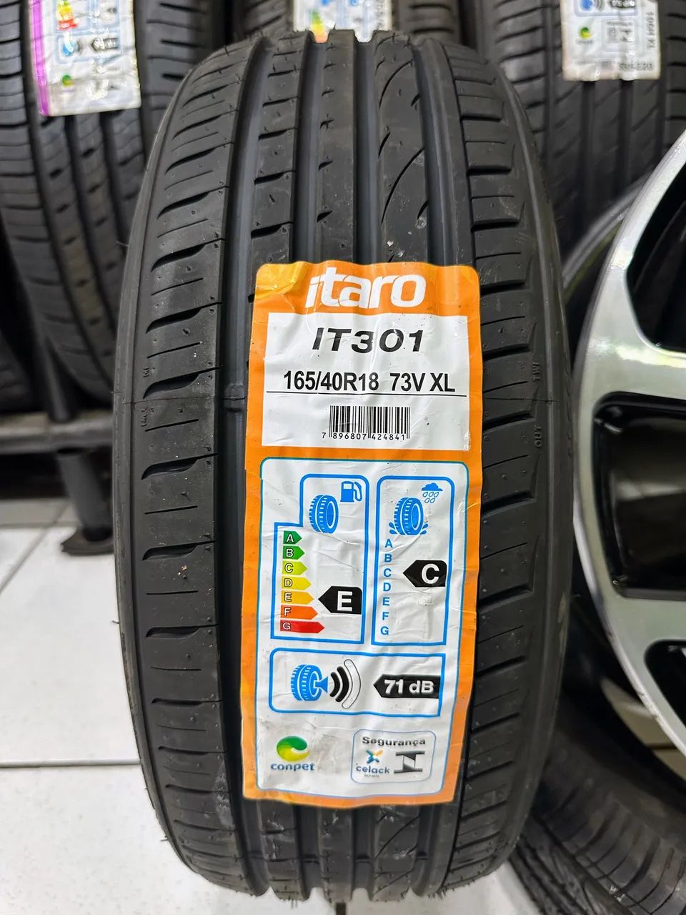 Jg Roda Orbital Aro 18 tala6 4x100 + Pneu 165/40R18 Itaro, TUDO
