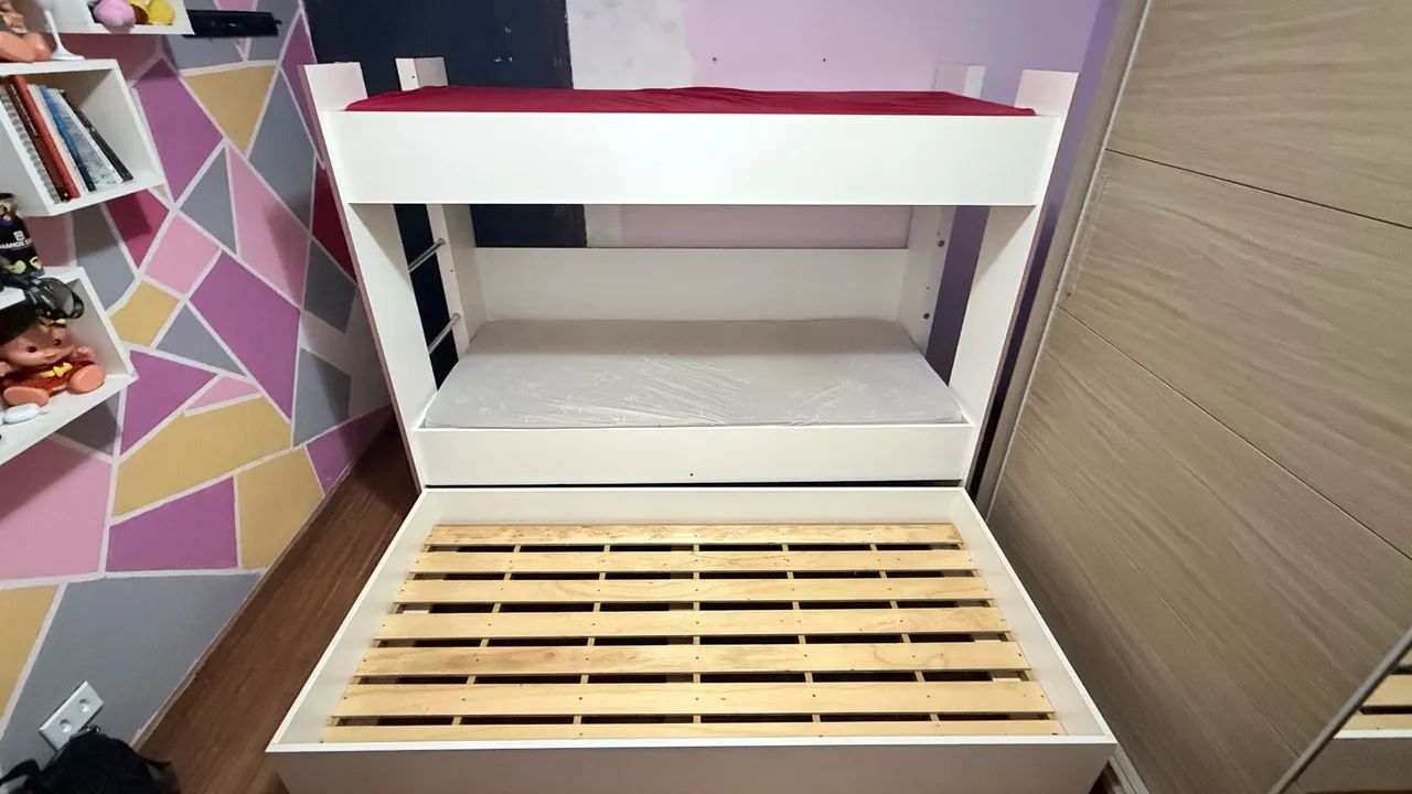Triliche Solteiro em MDF Branco + - Ótimo Estado - Foto 4