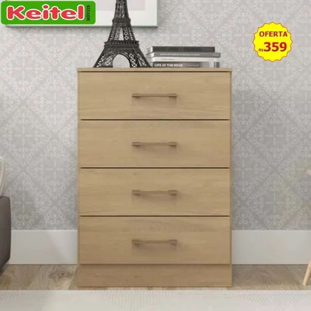 Cômoda Plus 4 Gavetas Carvalho 