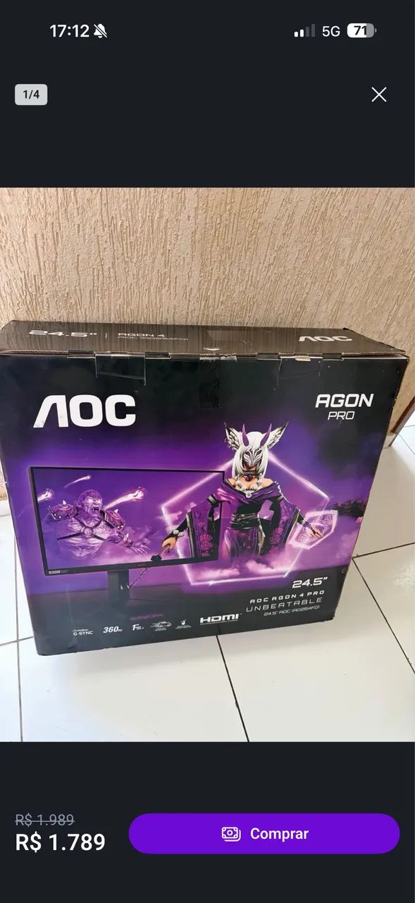 Monitor AOC 360hz Agon A254FG