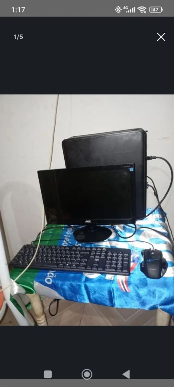 Computador completo com acessórios 