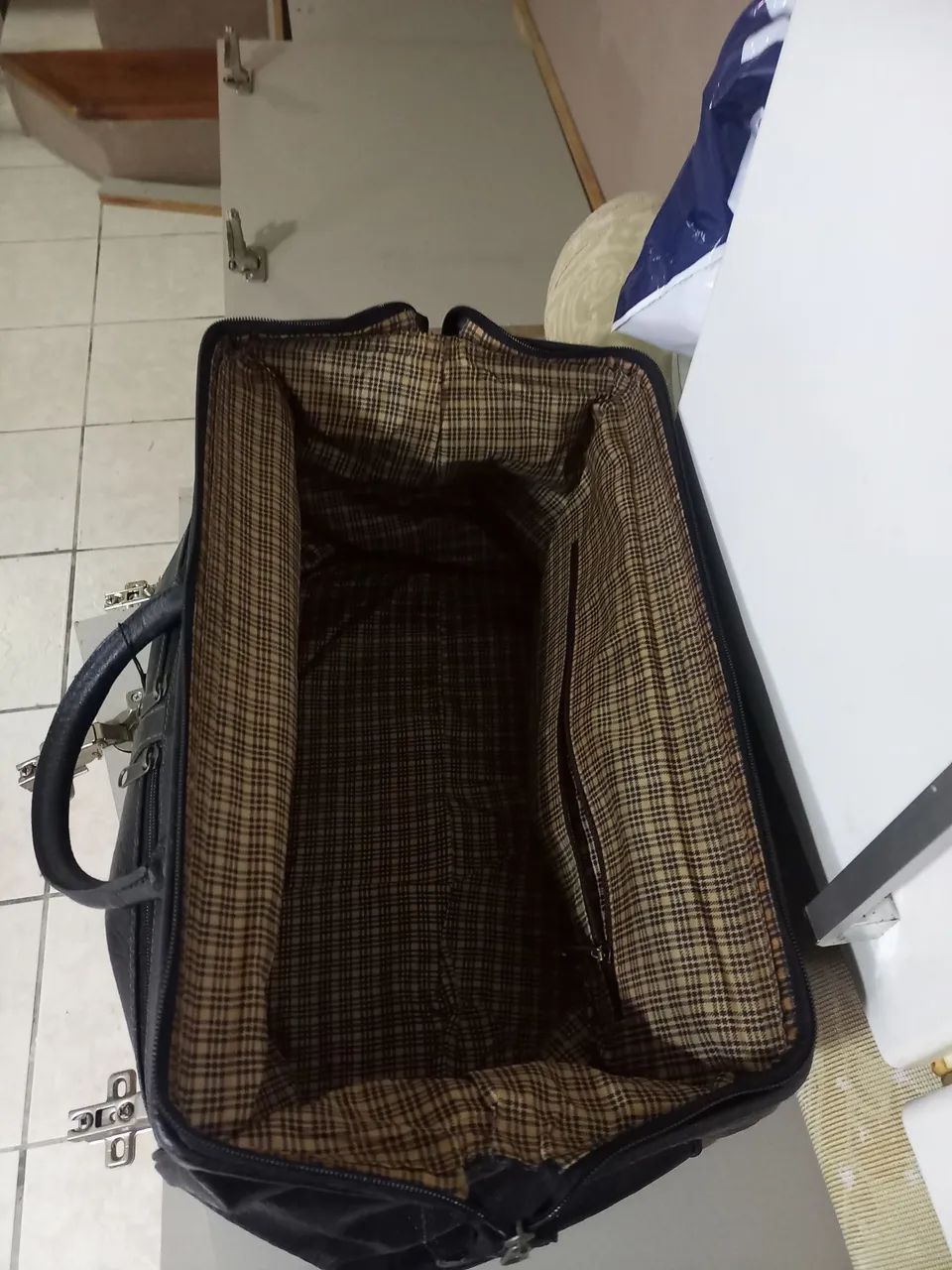 Bolsa de viagem em couro natural - Foto 4