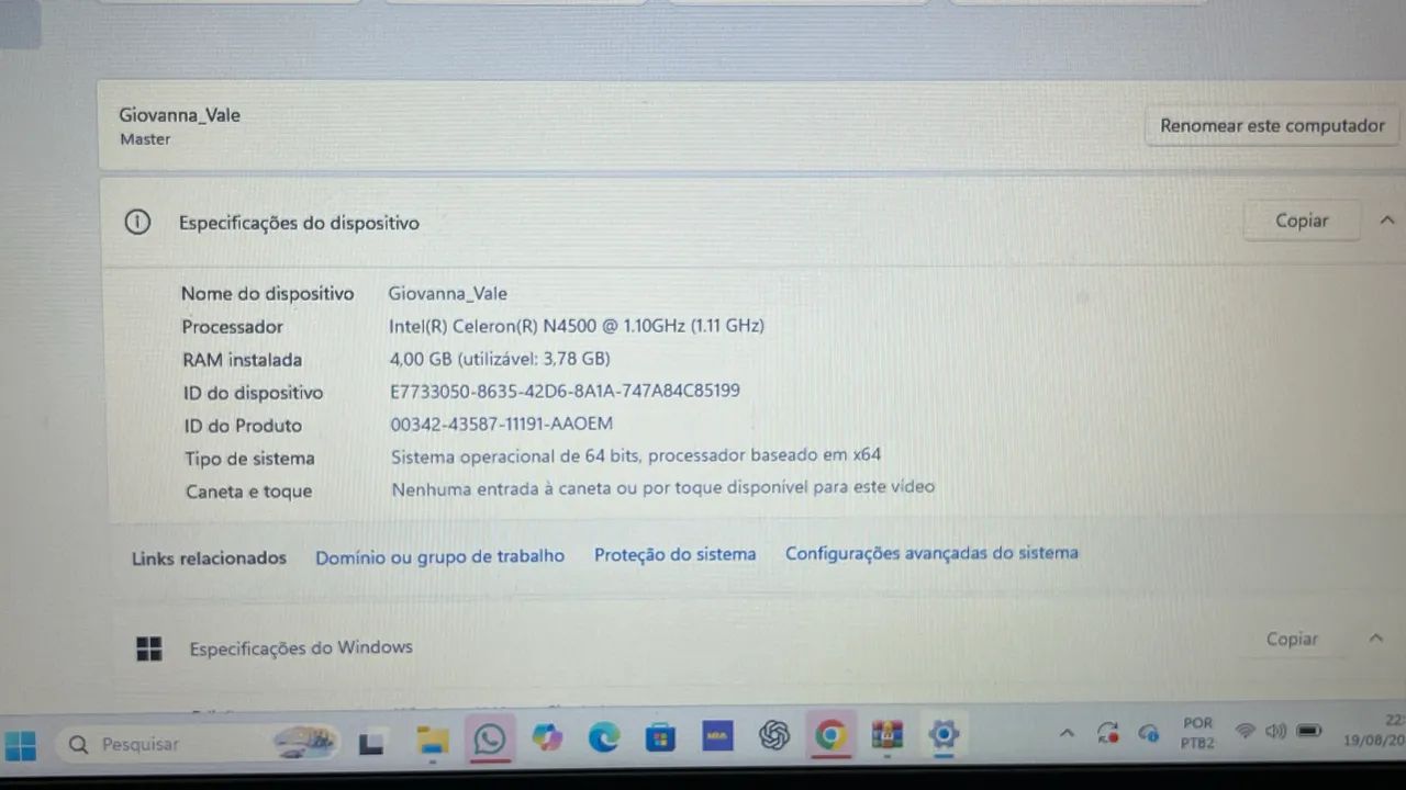 NOTEBOOK POSITIVO 14 CEL 4GB 128GB W11 - Foto 5
