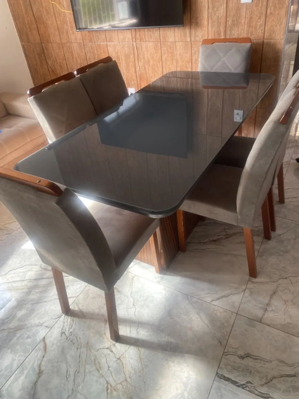 Mesa de jantar vidro com 6 cadeiras - Foto 5